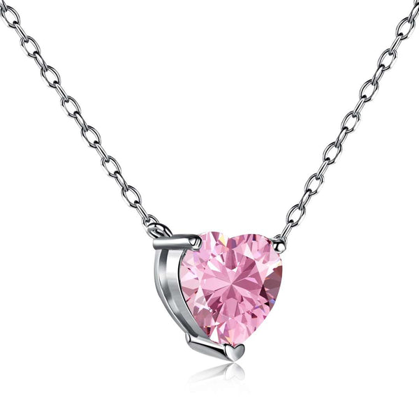 [SHINY]Heart Shape Main Stone Pendant Collarbone Necklace