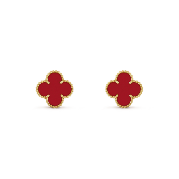 ˇShiny JewelryˇCLOVER MINI 9.5MM CARNELIAN EARRINGS