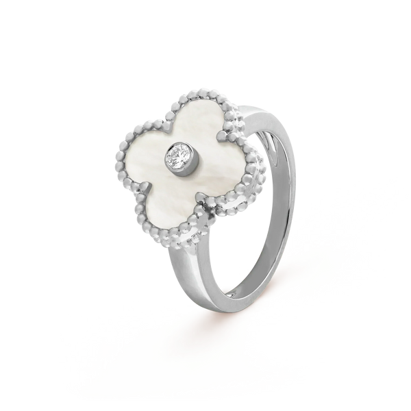 ˇShiny JewelryˇCLOVER SILVER MOP DIAMOND RING