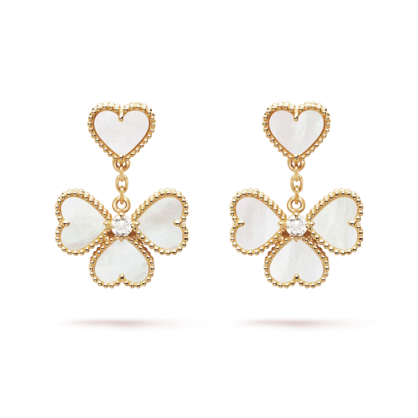 ˇShiny JewelryˇCLOVER SWEET WHITE MOP EARRINGS