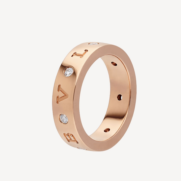 ˇShiny JewelryˇZERO 1 ESSENTIAL PINK GOLD BAND WITH DIAMONDS RING