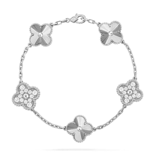 ˇShiny JewelryˇCLOVER 5 MOTIF DIAMOND BRACELET