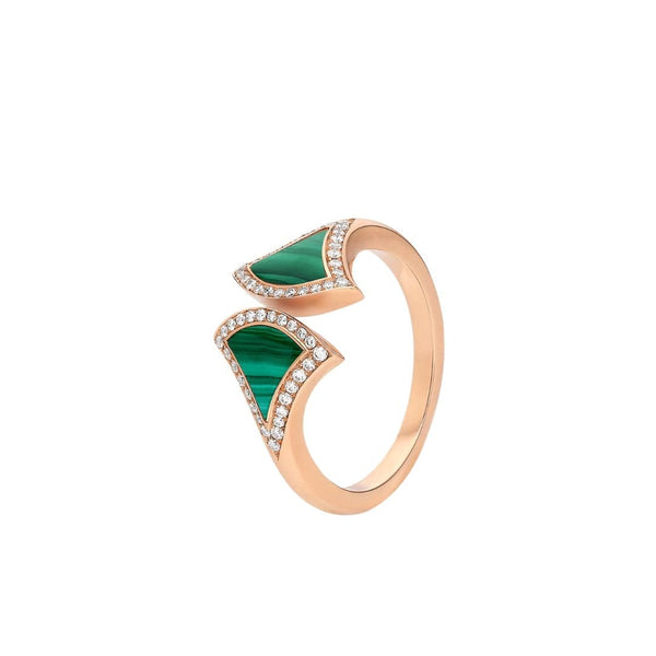 ˇShiny JewelryˇDREAM MALACHITE DIAMOND OPEN RING