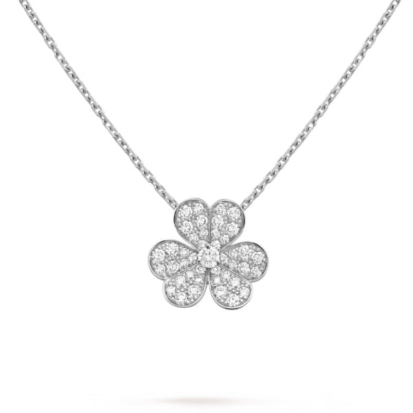 ˇShiny JewelryˇCLOVER DIAMOND NECKLACE SILVER