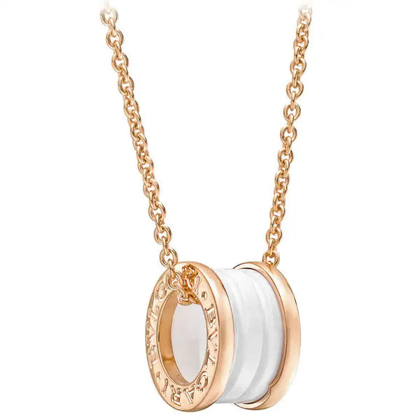 ˇShiny JewelryˇZERO 1 WHITE CERAMIC PINK GOLD DIAMOND NECKLACE