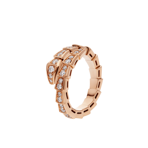 ˇShiny JewelryˇSERPENTI RING PINK GOLD DIAMOND PAVED 4MM
