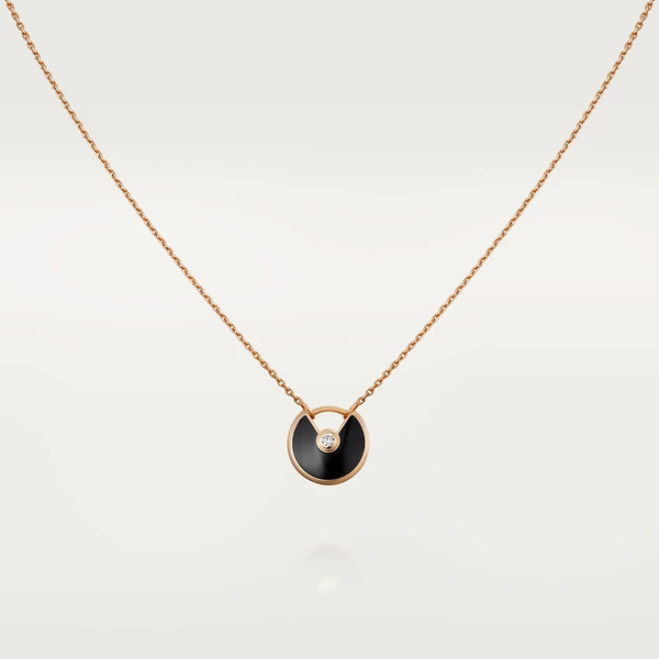 ˇShiny JewelryˇAMULETTE ROSE GOLD ONYX NECKLACE