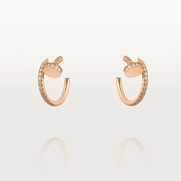 ˇShiny JewelryˇJUSTE EARRINGS 12.75MM PINK GOLD DIAMOND