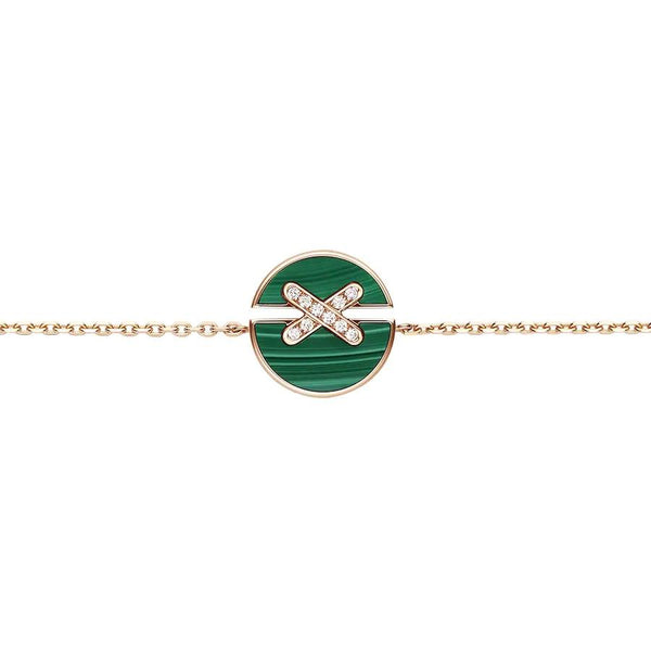ˇShiny JewelryˇJEUX DE BRACELET MALACHITE PINK GOLD DIAMONDS
