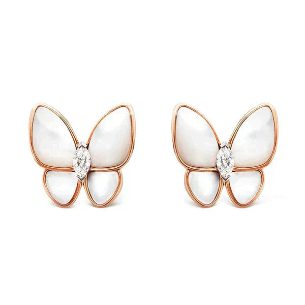 ˇShiny JewelryˇBUTTERFLY MOP DIAMOND EARRINGS