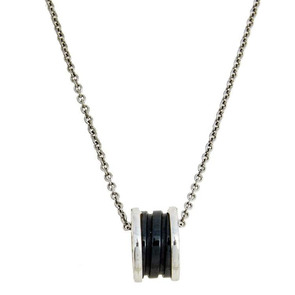 ˇShiny JewelryˇZERO 1 BLACK CERAMIC SILVER NECKLACE