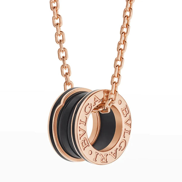 ˇShiny JewelryˇZERO 1 BLACK CERAMIC PINK GOLD NECKLACE