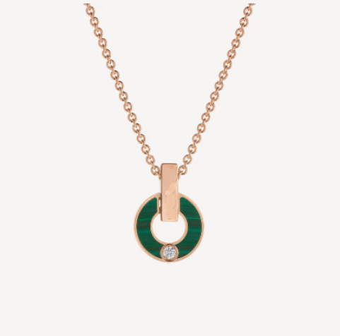 ˇShiny JewelryˇGARI NECKLACE PINK GOLD MALACHITE