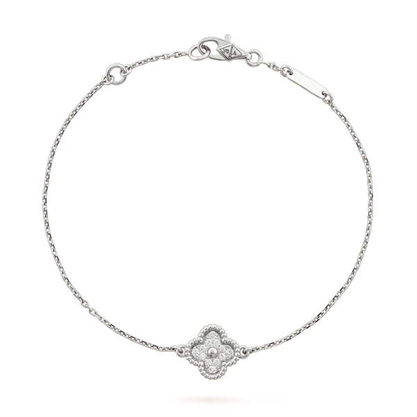 ˇShiny JewelryˇCLOVER  SINGLE FLOWER BRACELET SILVER