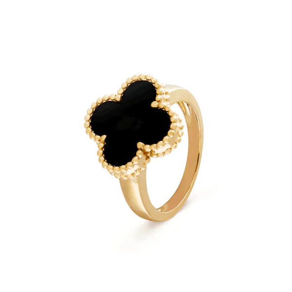 ˇShiny JewelryˇCLOVER ONYX RING